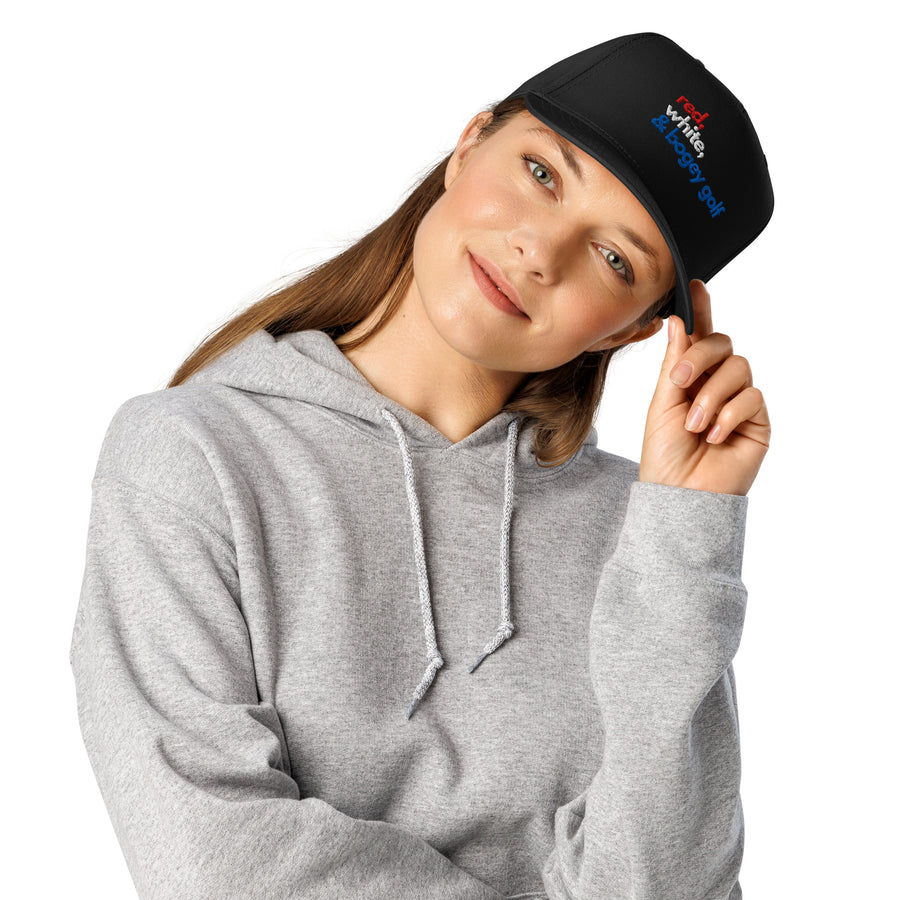 "Red, White, and Bogey Golf" Embroidered 5 panel cap